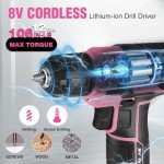 Pink Cordless Drill Set with Toolbox - 43 PCS