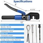 10 Ton Hydraulic Crimping Tool with 9 Dies