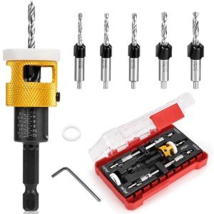 5-Piece Countersink Drill Bit Set with Storage