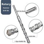 6-Piece SDS Plus Rotary Hammer Drill Bit Set