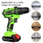 21V Cordless Drill Driver Kit with Batteries
