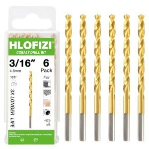 HLOFIZI 1/16" Cobalt Twist Drill Bit Set