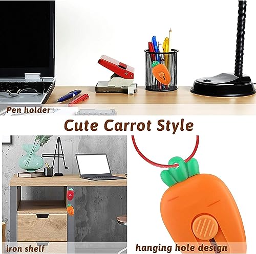 Mini Box Cutter,Fridge Magnet,Mini Portable Utility Knive, Envelope Cutter, Package & Box Opener, Safe Blade Retracts Automatically,Right or Left Handed,Keychain Box Opener,Paper Cuts 2Pcs