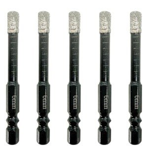 Diamond Drill Bit Set - 5 Pcs, 1/4" Hex
