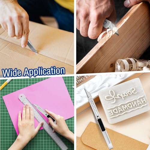 WRAPXPERT Snap off Blades,100 PCS 9mm Utility Knive Replacement Blades,Sharp Steel 30 Degree Box Cutter Blade Refills
