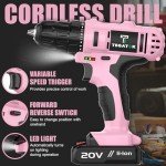 Pink Cordless Drill Set with Battery & Charger