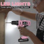 Pink Cordless Drill Set with Battery & Charger
