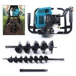 52cc Gas-Powered Post Hole Digger with Auger Bits