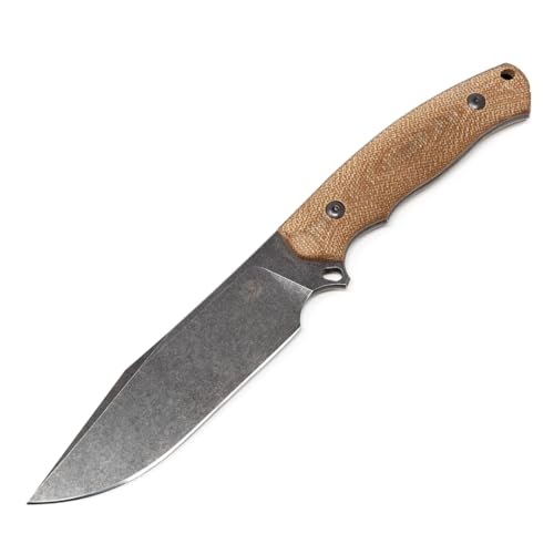 Fixed Blade Knife, Nonslip Micarta Handle, Molded Kydex Sheath with Belt Clip, Full Tang Knive for Outdoor Survival, Camping and EDC