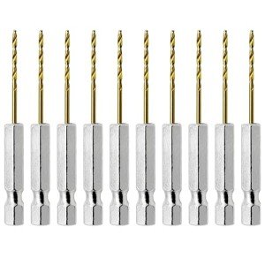 10-Piece 1/16" Titanium Twist Drill Bit Set