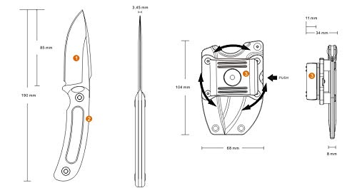 Ruike Fixed Blade Knive, Orange, G10 (F815-J)