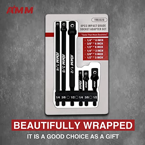 6-Piece Impact Grade Socket Adapter Set for Power Drills