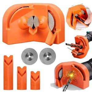 Drill Bit Sharpener with Grinding Wheels, Orange
