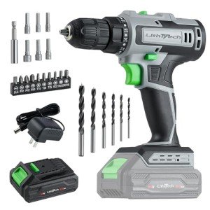 Lithitech 20V Cordless Drill Set with Battery