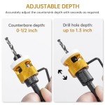 5-Piece Countersink Drill Bit Set with Stop