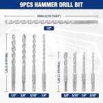 WORKPRO 16-Piece Rotary Hammer Drill Bit Set