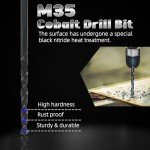 10-Pack M35 Cobalt Drill Bits for Hard Metal