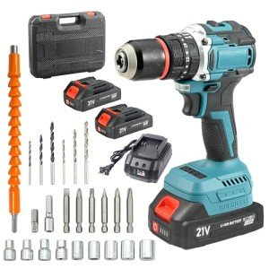 QIUMIN 21V Brushless Cordless Hammer Drill Set