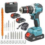 QIUMIN 21V Brushless Cordless Hammer Drill Set