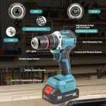 QIUMIN 21V Brushless Cordless Hammer Drill Set