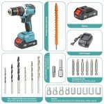 QIUMIN 21V Brushless Cordless Hammer Drill Set