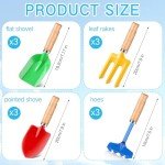 Kids Gardening Tool Set - 12 Pieces with Handles