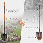 AgroPro Heavy Duty Metal Shovel with Fiberglass Handle