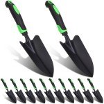 12 Pcs Heavy Duty Garden Shovels with TPR Handle