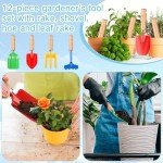 Kids Gardening Tool Set - 12 Pieces with Handles