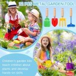 Kids Gardening Tool Set - 12 Pieces with Handles