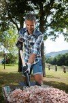 Square Garden Shovel with Wooden Handle