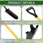 Leriton 4 Pack Heavy Duty Metal Digging Shovels