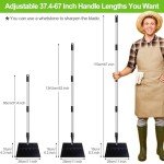Adjustable 67-Inch Stainless Steel Garden Cleaning Shovel