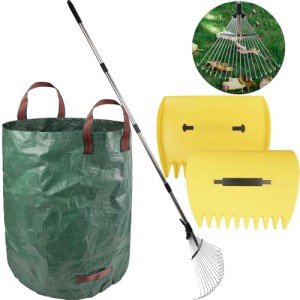 Adjustable Leaf Rake Set with Waste Bag
