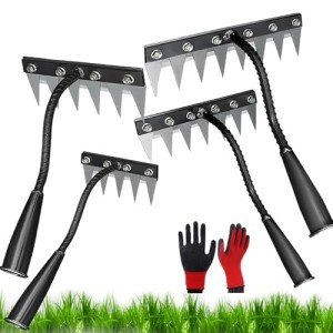 Heavy-Duty Iron Weeding Rake with Handle
