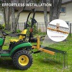 YITAMOTOR 72" Pine Straw Landscape Rake for Tractors