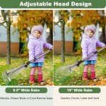 Adjustable Leaf Rake Set with Waste Bag