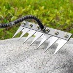 Upgraded Carbon Steel Garden Weeding Rake 5 Teeth