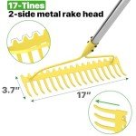 Heavy Duty 6FT Bow Rake with Stainless Steel Handle