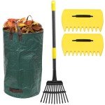 11-Tine Metal Rake with Leaf Bags and Scoops
