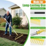 Heavy Duty 6FT Bow Rake with Stainless Steel Handle