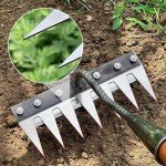 Heavy-Duty Iron Weeding Rake with Handle