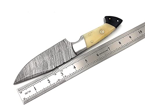 Tommi Custom Handmade Damascus Hunting Knife Fixed Blade Knive With Leather Sheath 14102