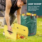 Adjustable Leaf Rake Set with Waste Bag