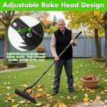 15" Heavy Duty Metal Thatch Rake with Adjustable Handle