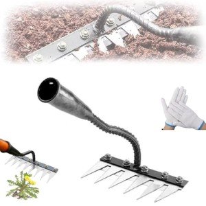 Heavy Duty Iron Weeding Rake with 6 Tines