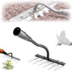 Heavy Duty Iron Weeding Rake with 6 Tines