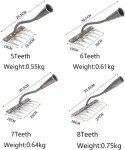 Upgraded Carbon Steel Garden Weeding Rake 5 Teeth