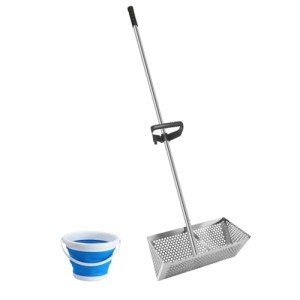 Stainless Steel Sand Flea Rake with Detachable Handle