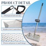 Stainless Steel Sand Flea Rake with Detachable Handle